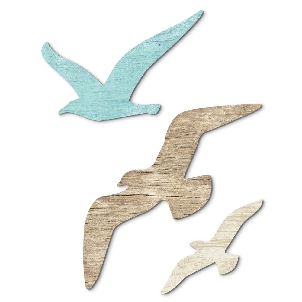 3pcs Wood Seagull Wall Decor Wooden Beach Wall Decor Coastal Theme Wall Art🖖